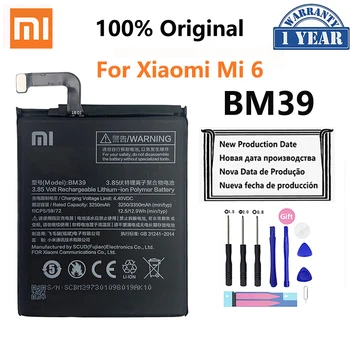 100% Pôvodný Xiao mi BM39 3350mAh Batérie Pre Xiao 6 Xiaomi6 Mi6 M6 Vysokej Kvality Telefón Náhradné Batérie