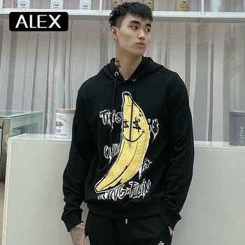 Alex Plein Hoodie mužov, jeden kus king banana cartoon mikina mužov 100% bavlna streetwear couture tepláková súprava mužov oblečenie legrační