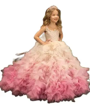 Luxusné Plesové Šaty Princezná Narodeninovej Party Šaty Veľké Spodnej Kvetina Dievča Šaty Deti, Svadobné Party