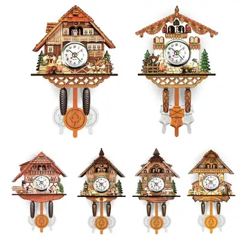 Kukučkové Nástenné Hodiny Starožitný Drevený Visí Alarm Moderné Bird Alarm Clock Vintage Domáce Dekorácie pre Obývacia Izba