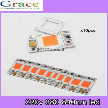 10pcs 50W 170-265V High Power led čip zabudovaný ovládač 380NM-840NM celé Spektrum LED