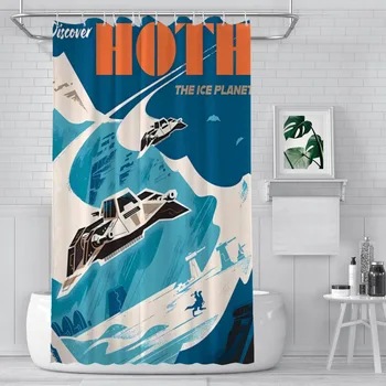 Vintage Hoth Cestovné Sprchové Závesy Nepremokavé tkaniny Tkaniny, Zábavné Kúpeľňa Dekor s Háčikmi bytové Doplnky
