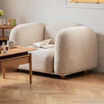 Jednoduché dvojité tofu krém textílie pohovka kreslo moderné siete celebrity vlastné Nordic tichý vietor jednoduché, luxusná obývacia izba veľkoobchod