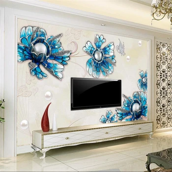 wellyu Moderný minimalistický 3D šperky kvety Európskom štýle stenu dekoratívne maľby veľké nástenné tapety abstraktných de parede