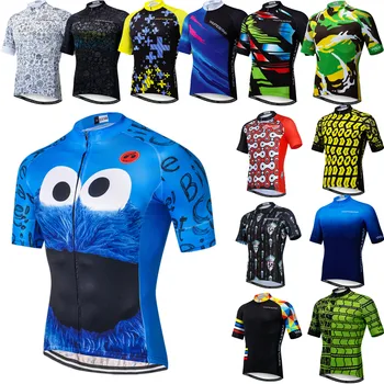 Pánske Cartoon Modré Oči Priedušný Cyklistický Dres Jar Eco-Friendly Cyklistické Oblečenie, Topy Cestnej Bike Team Požičovňa Košele