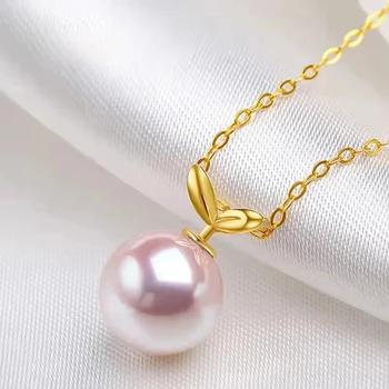 MIQIAO Reálne 18K Zlata Perlový Náhrdelník Čistý Au750 Japonský morskej vody Akoya Jemné Šperky, Darčeky pre Ženy