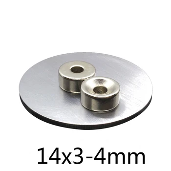 20/50/80 ks 14x3-4 mm Otvor 4 mm Malé Okrúhle Zápustnými Magnety 14*3-4 mm Neodýmu Disk, Magnetické