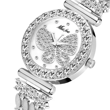 Dámy Dizajnér Hodinky pre Ženy, Luxusné Značky Butterfly W/ Diamonds Elegantné Dámske Quartz Hodinky z Nerezovej Ocele Reloj Mujer Nové