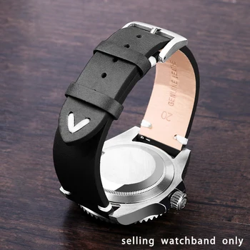 Obojstranný cowhide watchband pre Rolex Omega málo požltový retro matné kožené hodinky remienok mužov 18 mm 20 22 mm náramok