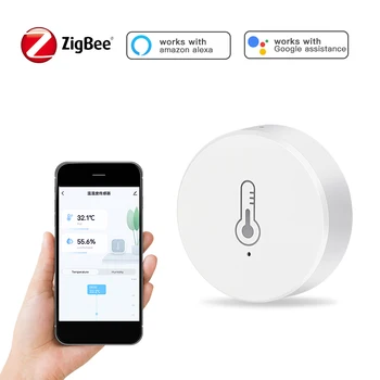 Tuya ZigBee Mini Teplota A Vlhkosť, Senzor Podpora Smart Home Scény Prepojenie App Riadenie Alexa Domovská Stránka Google Assitant Hlas