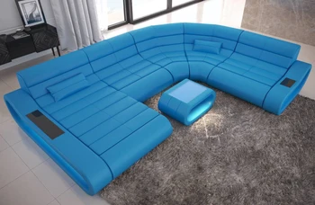 Moderné domáce kino špeciálne použitie gauč, luxusná obývacia izba kožená sedačka s LED svetlá