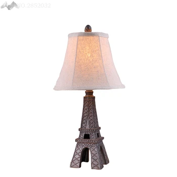 Európska Retro Tvorivé Eiffelova Veža stolná Lampa Živice Textílie Stôl Svetlo pre Obývacia Izba, Spálňa, Nočné Lampy na Výzdobu
