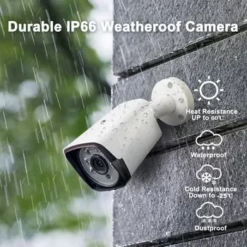 4K 8MP POE IP Kamera Domov KAMEROVÝ Bezpečnostný IR Bullet Kamery Kovové Vonkajšie Nepremokavé H. 265 Audio Video Dohľad nad Onvif NVR