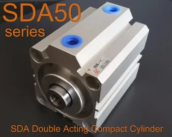 Vysoká Kvalita SDA50 Sérii Pneumatických dvojčinné Kompaktný VZDUCHU Valec SDA50 - 5 mm 10 mm 15 mm 20 mm 25 mm 30 mm 35 mm 40 mm 45 mm 50 mm
