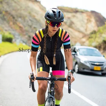 2021 Žien Triatlon Krátky Rukáv Cyklistika Dres Sady Skinsuit Maillot Ropa Ciclismo Cyklistické Oblečenie na Bicykli Košele Ísť Jumpsuit