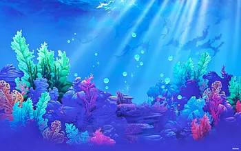 Malá Morská víla Podmorský Svet koralov pozadí Vysokej kvality Počítač tlač strany zázemia