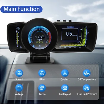 HUD Head-up Displej Veľký Displej OBD2 + GPS Duálny Systém Smart Rozchod Jazdy Upravené LCD Počítač Auto Vyzdobiť Príslušenstvo
