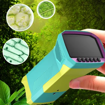 800X detský Mikroskop Mini Pocket 3 palcový LCD displej, Elektronické Digitálne Mikroskopy Pre Deti Deti Lab Biologického Vzdelávania