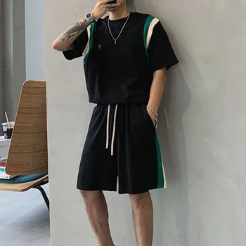 2023 Nové Letné pánske Oblek kórejský High Street Fashion Krátke Šortky Tlače Outdoor Športové Tričko Pre Mužov Šortky