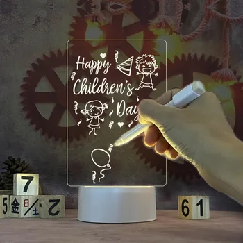 Poznámka Rady Creative USB Led Nočné Svetlo Message Board Nightlights Darček pre Deti Priateľka Strom Vianočné Dekorácie Nočné Lampy