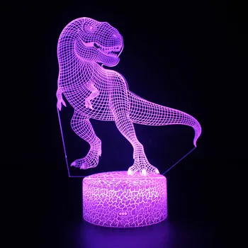 Nighdn Akryl Dinosaura Lampa LED Nočné Svetlo pre Deti 7 Farby Nočného Darček k Narodeninám Chlapci Izba Stolové Lampy, Nočné