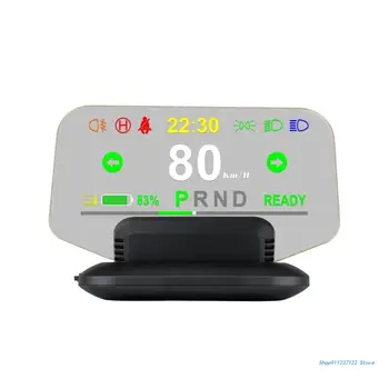 High-Definition HUD Auto Hlavu Hore Zobrazenie prekročenia rýchlosti Alarm, Otáčkomer GPS HUD Digitálne Meradlá Auto Únava Jazdy Pripomienky