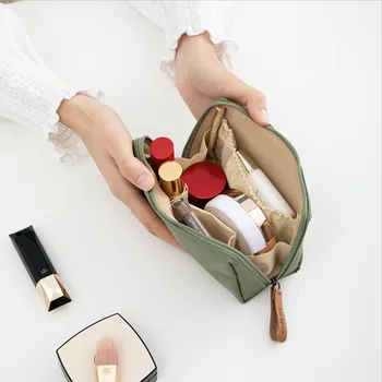 Kórejská verzia úst červená taška kozmetická taška kompaktný, malá kozmetická taška cestovať s mini cestovné kozmetické skladovanie taška