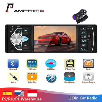 AMPrime autorádia 1Din MP3 prehrávač, autorádio Audio Stereo USB, AUX FM Rádio Stanice Bluetooth S Spätné Kamery Diaľkové Ovládanie
