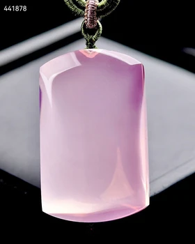 Prírodné Rose Quartz Star Light Žien Obdĺžnik Prívesok Náhrdelník 46*28*18 mm Rose Quartz Šperky AAAAA