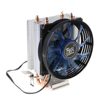 CPU Cooler Master 2 Čistej Medi Tepla-rúry Ventilátor s Modrým Svetlom Chladiaci Systém Dropship