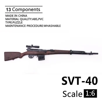 1:6 SVT-40 Puška Zbraň Model Potiahnuté Plastovou Vojenské Model Príslušenstvo Pre 12