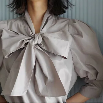 Sladké Módne Všetkých Zápas Lístkového Rukáv, Blúzky Ženy Retro Elegantné Pevné Blusas Mujer Japonský Elegantné Motýlik Design Tričká Topy