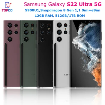 Samsung Galaxy S22 Ultra 5G S908U1 512 gb diskom/1 TB Originálne Mobilné Telefónne Snapdragon 8 Gen1 Octa-Core 6.8