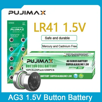 PUJIMAX LR41 Tlačidlo Bunky Batérie Pôvodné AG3/192/L736 1,5 V gombíková Batéria Pre Hodiny a Hodinky Kalkulačky MP3 Prehrávače