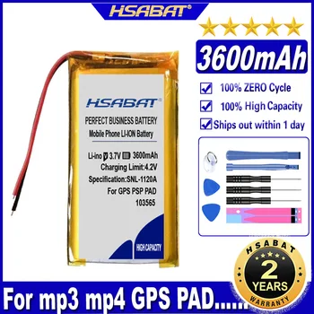 HSABAT 103565 3600mAh Lítium-polymérová Nabíjateľná Batéria pre Tablet mobilné energetické chargingGPS PSP PAD E-book POS Stroj Power