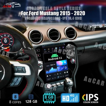 AuCar Tesla Štýl Android 11 Vedúci Jednotky autorádio Pre Ford Mustang 2015-2020 GPS Navigácie 1920*1080 10.4 Palce