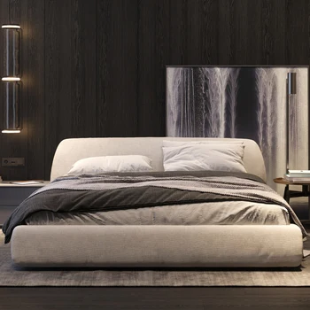 Taliansky návrhár handričkou posteľ jednoduché vysokej box úložný svadobné lôžko Nordic light luxusné mäkké posteľ