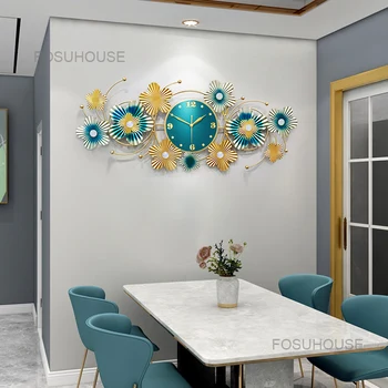Nordic dekoratívne hodiny obývacia izba jedáleň verandu hodiny moderné luxusné kreatívne nástenné dekorácie stene visia hodiny Čínskej