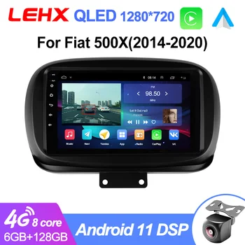 LEHX L6 pro 8Core autorádia Multimediálne Stereo pre Fiat 500X 2014 - 2020 2 din Android Auto Rádio GPS Carplay Univerzálny 2din dvd