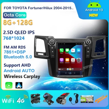 8+128G Android 13 Auto Rádio Stereo Prehrávač Multimediálnych súborov Na TOYOTU Fortuner/Hilux Revo 2004-2015 4G Lte DSP Carplay WIFI Vedúci Jednotky