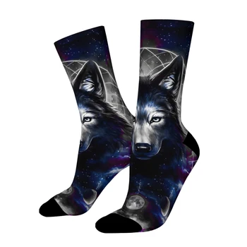 Planéta Temný Priestor Galaxy Vlk Rovno Ponožky Muž Mens Ženy Lete Pančuchy Polyester Polyester