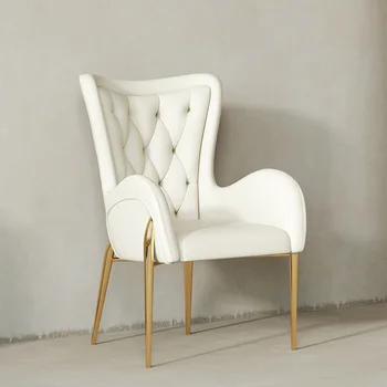 Minimalistický Svetlo Luxusný Dizajn ChairSolid Drevo, Rám z Nehrdzavejúcej Ocele Nohy Jedálenský Stôl A Stoličky Chaises nordic nábytok GY50DC
