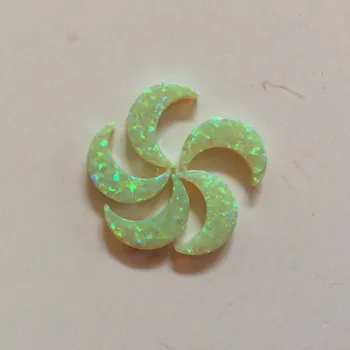 OP12 Lipovo Zelená Farba 8*11 MM Syntetické Fire Opal Mesiac Pre DIY Šperky