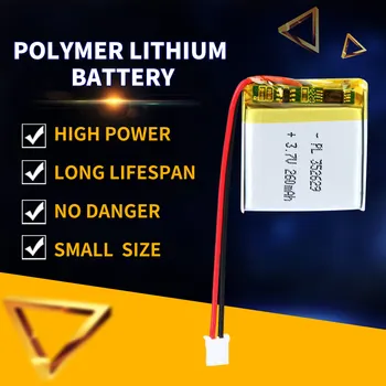 352629 3,7 V 260mAh Rechargable Batéria Polymer Lithium ion / Li-ion Batérie S ochranný Kryt