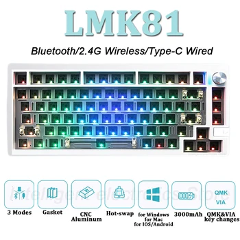 LMK81 QMK&CEZ Hot Swap Prispôsobené RGB Mechanické Klávesnice DIY Súprava 2,4 Ghz Bezdrôtová 3 Režim Herné Klávesnice 75% Layout