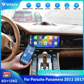 Pre Porsche Panamera 2011-2017 Android12 12.3 palcový Full Fit obrazovka autorádia Navigácie GPS Stereo Audio, Wifi,