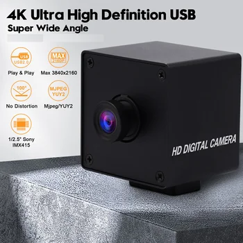 4K Kamera 3840*2160 Č Distotion CMOS Objektív IMX415 formáte mjpeg/YUY2 Mini USB Webkamery