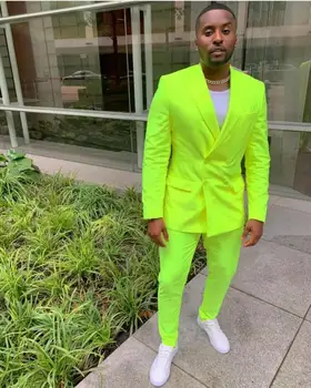 2023 Žiarivkové svetlo Zelený Muži Obleky Smoking Ženícha Nosenie Svadobný Kostým Homme 2KS Vrchol Klope Slim Fit Terno Masculino(Sako+Nohavice)