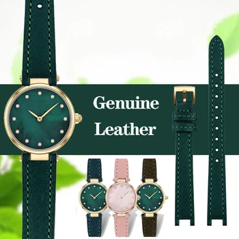 12 mm Zárez Cowhide Kožené Watchband Pre TRÉNERA/Ko-ch PARK Série Malé Zelené Hodinky 14503534 14503535 Vintage Náramok na Zápästie