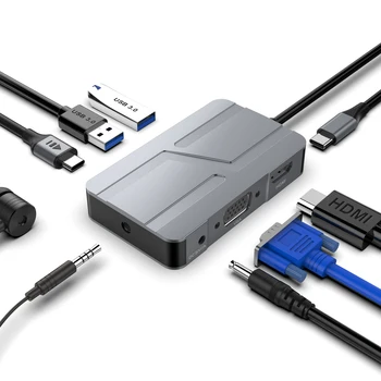 6 v 1 vysokorýchlostné Usb-C 6 Port Usb Hub, Typ C, HDMI, RJ45, USB 3.0 PD 100W Adaptér Pre Macbook Air Pro iPad Pro M1 PC Príslušenstvo